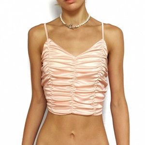 RUCHED SATIN TOP